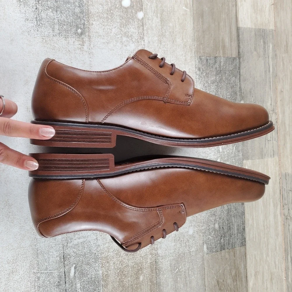 Dockers Fairway Mens Dress Oxford Shoes Sz 12 W Brown Leather Lace Up Plain Toe